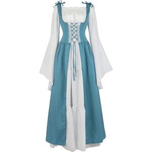 Medieval Victorian Long Dress Cosplay Irish Costume Halloween Viking English NWT
